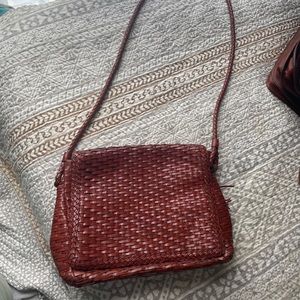 Talbots Genuine Leather Woven Crossbody/Shoulder Bag